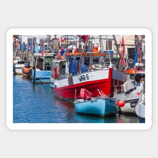 Fishing boats, Alter Strom, Warnemünde, Rostock, Mecklenburg-Western Pomerania Sticker